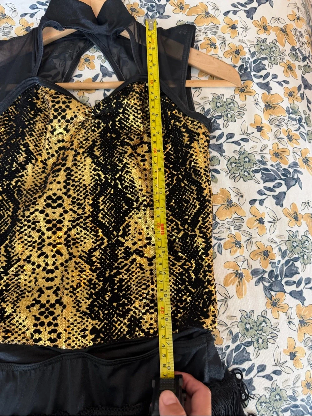 Weissman Black and Gold Snakeprint Dance Set